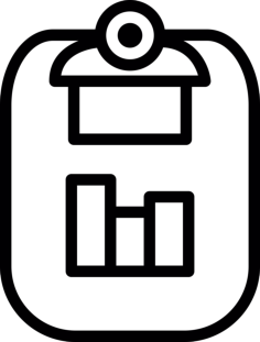 Clipboard With Business Graphs Contour Svg Vector, Free Vectors File